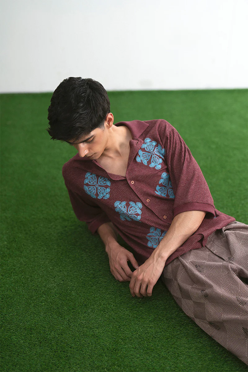 Qaif Cord Embroidered Polo Shirt (Men) - Image 3