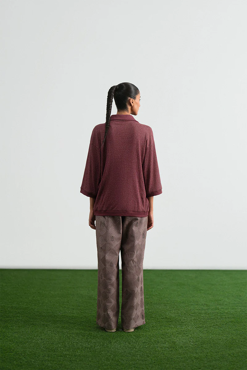 Qaif Cord Embroidered Polo Shirt (Women) - Image 6