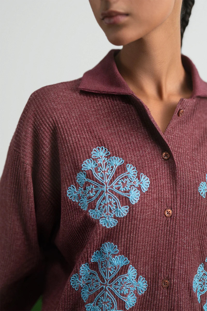 Qaif Cord Embroidered Polo Shirt (Women) - Image 7