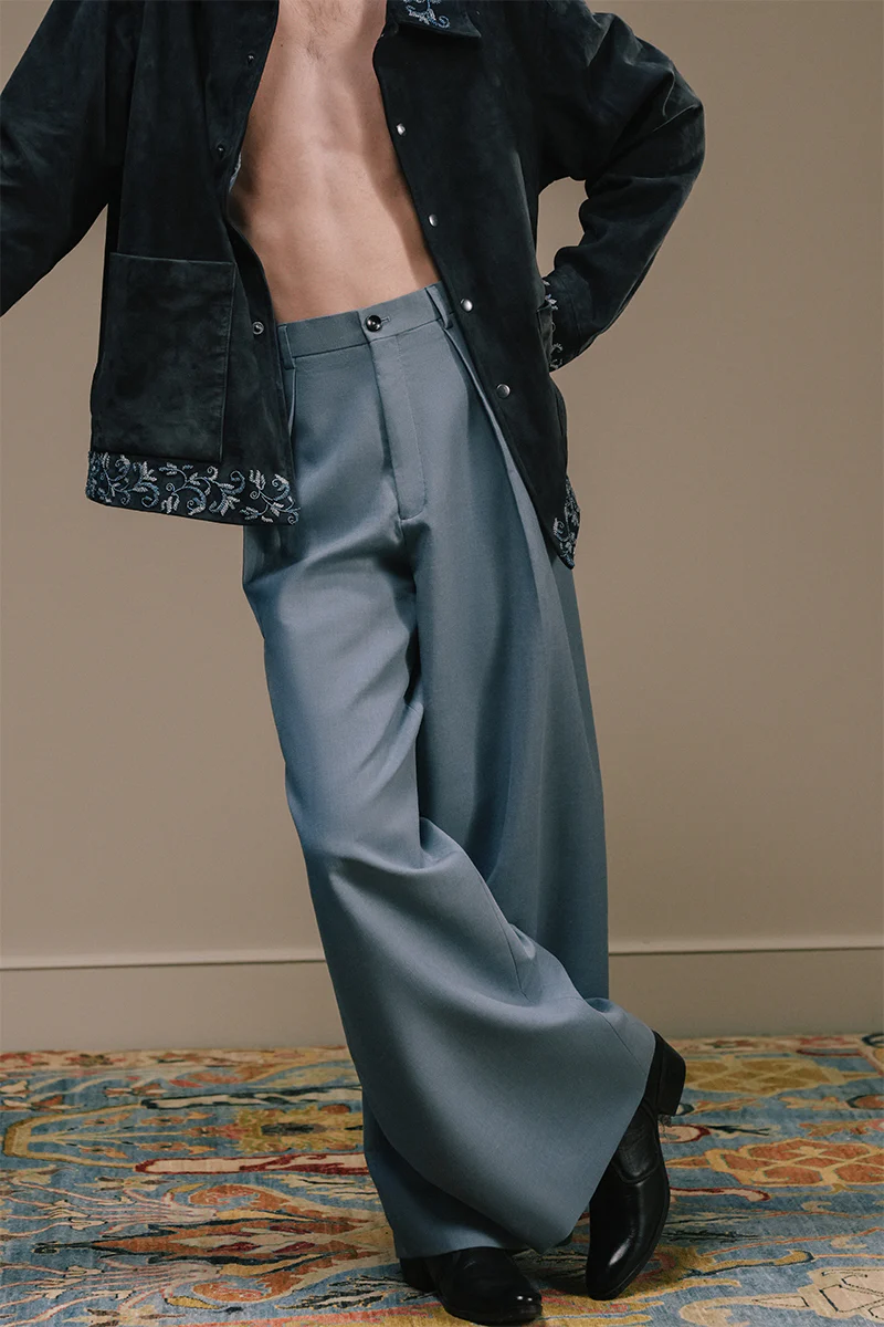 Meeran Hand Embroidered Suede Overshirt - Image 6