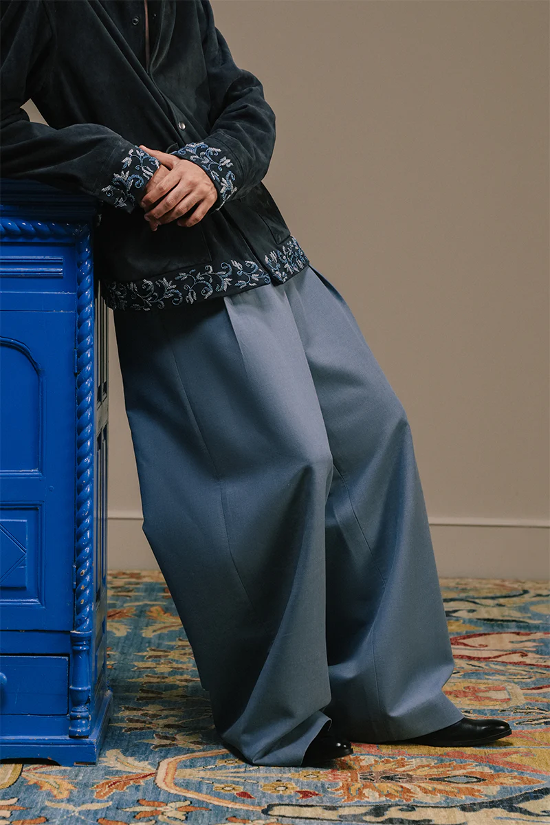 Meeran Hand Embroidered Suede Overshirt - Image 8