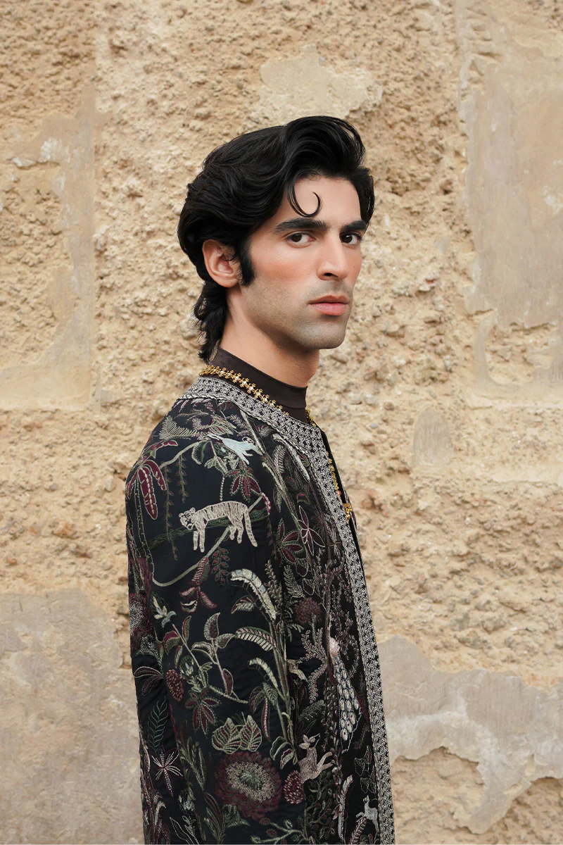 "Mystic Jungle" Hand Embroidered Structured Jacket (Men) - Image 3