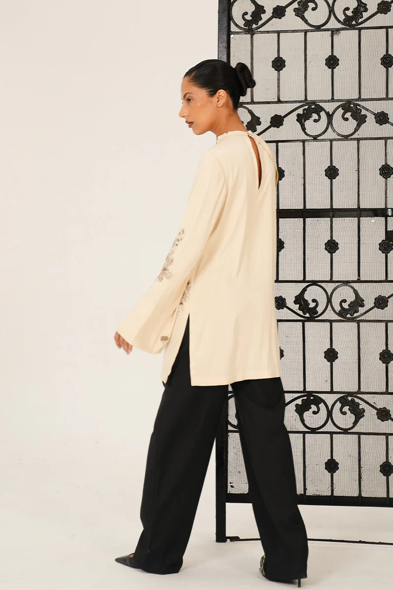 Raya Draped Hand Embroidered Shirt & Trouser Set (Women) - Image 14