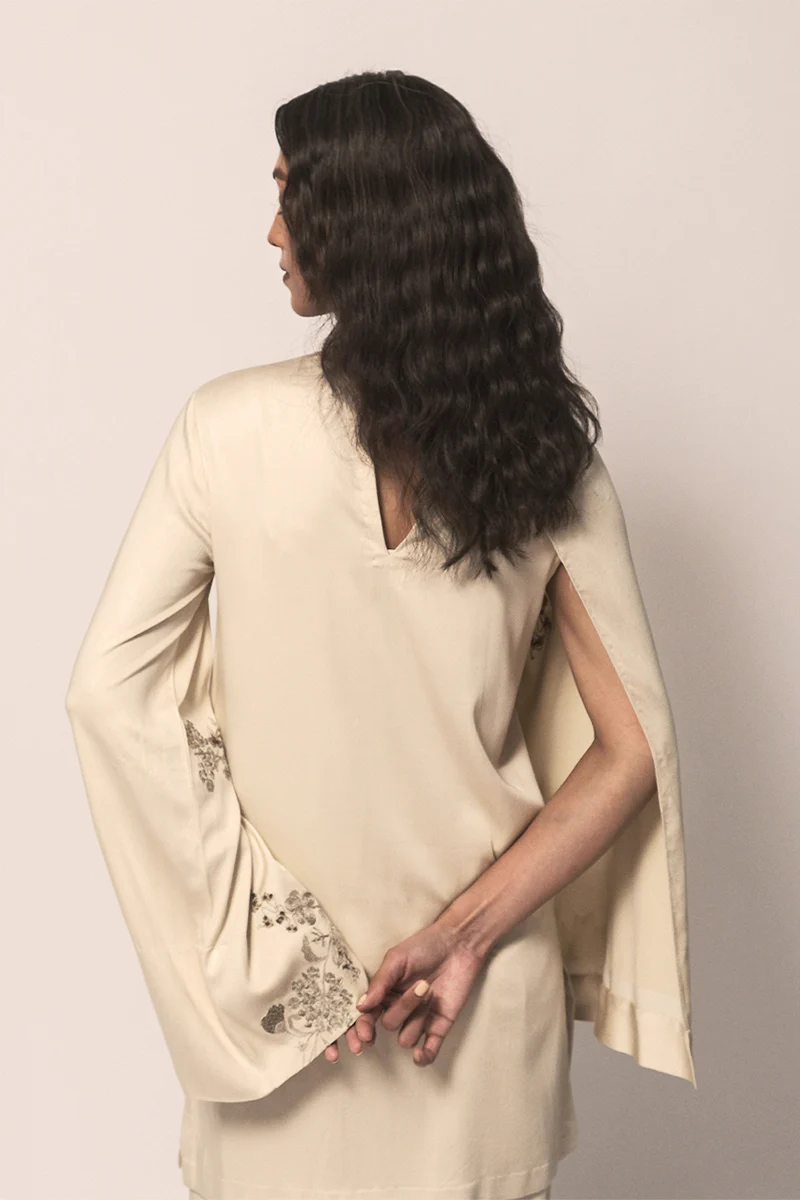 Raya Draped Hand Embroidered Shirt & Trouser Set (Women) - Image 6