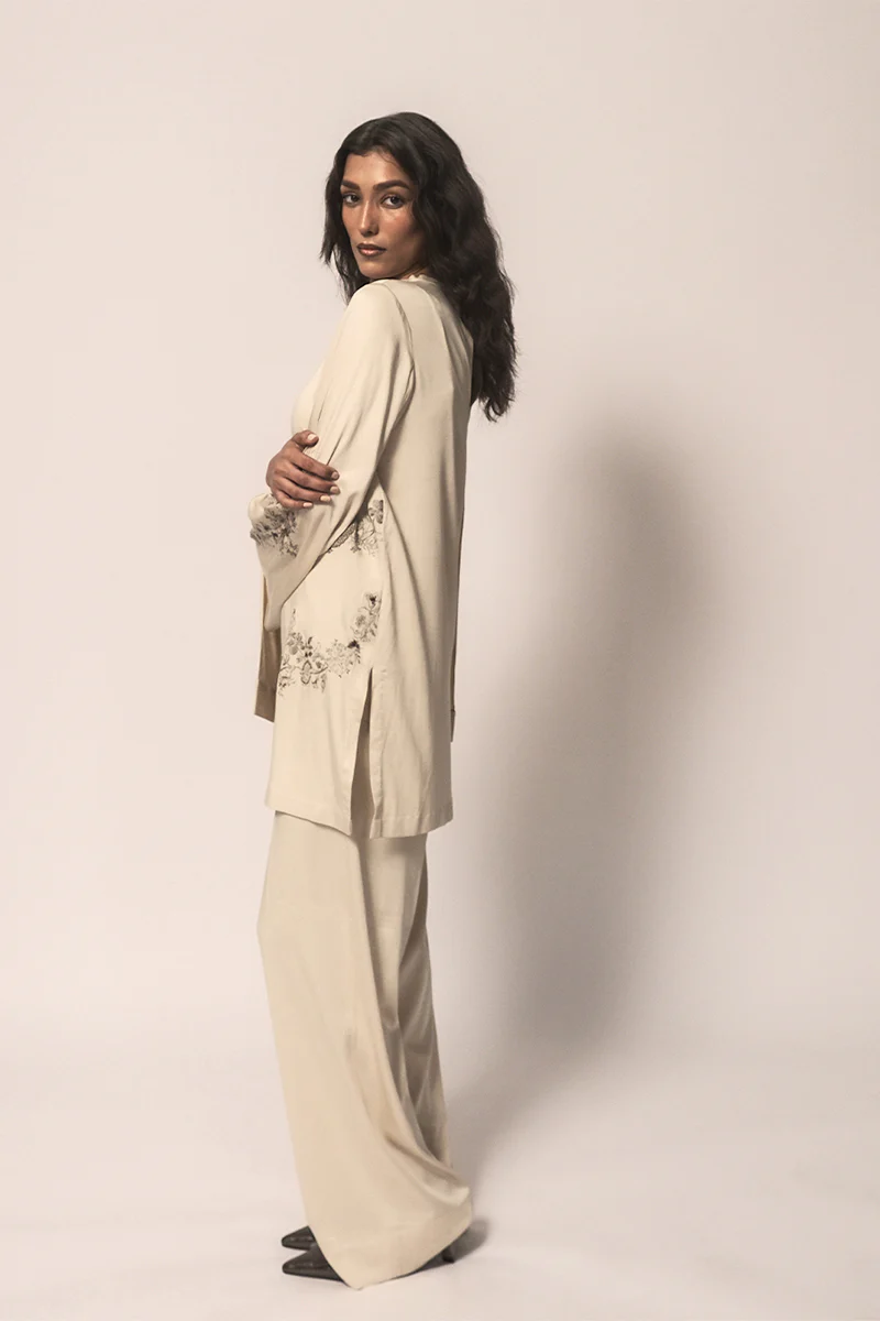 Raya Draped Hand Embroidered Shirt & Trouser Set (Women) - Image 9
