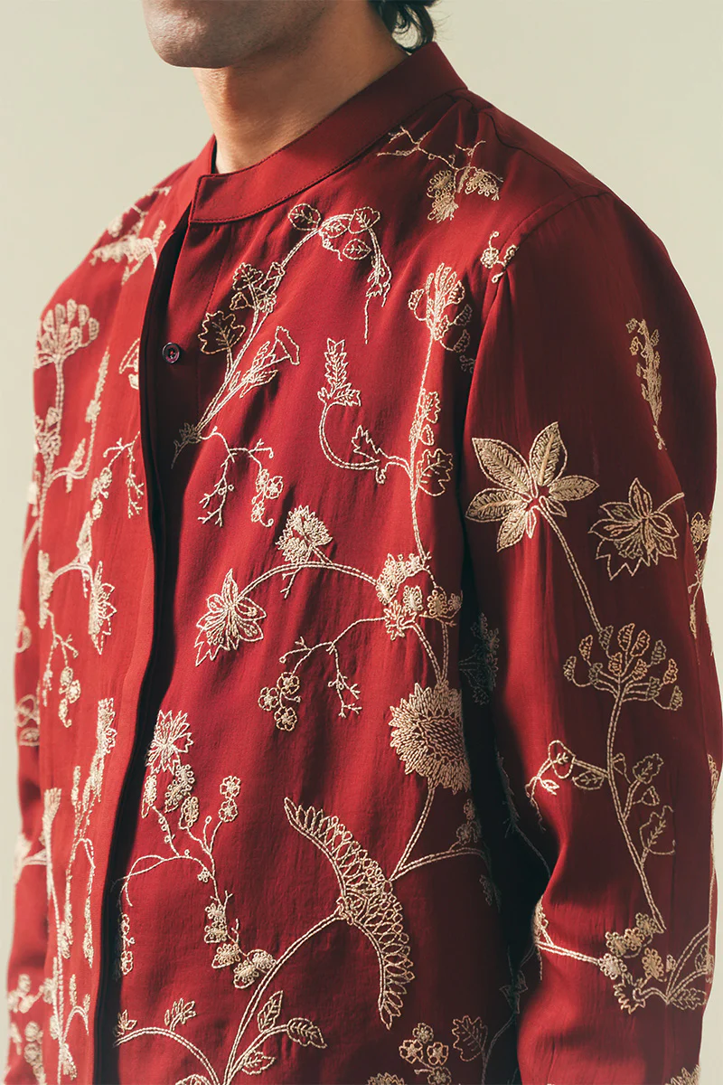 Rumi Hand Embroidered Kantha Shirt (Men) - Image 3