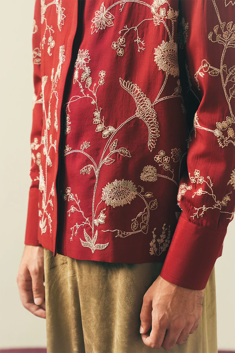 Rumi Hand Embroidered Kantha Shirt (Men) - Image 6