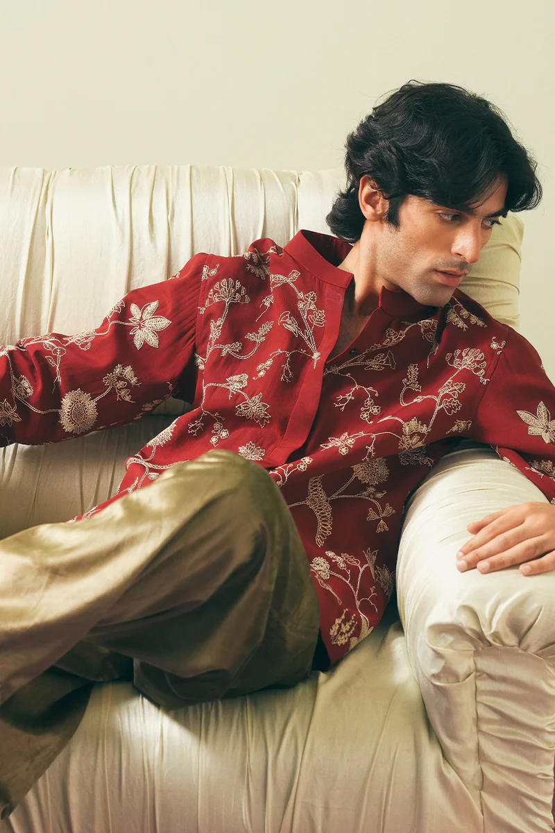 Rumi Hand Embroidered Kantha Shirt (Men) - Image 9